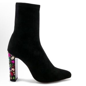 Raye Cortez embellished multi color gems black bootie
